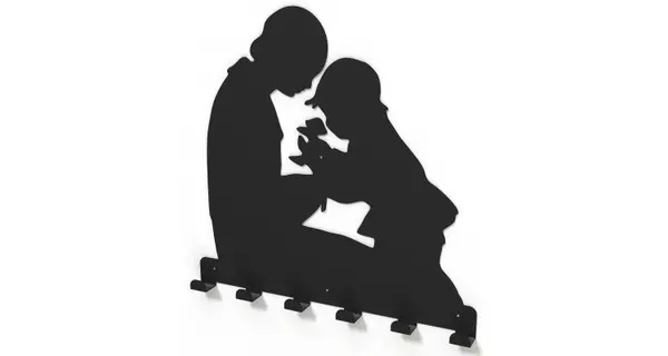 Cuier metalic FLORI pentru MAMA -model 4008 Negru