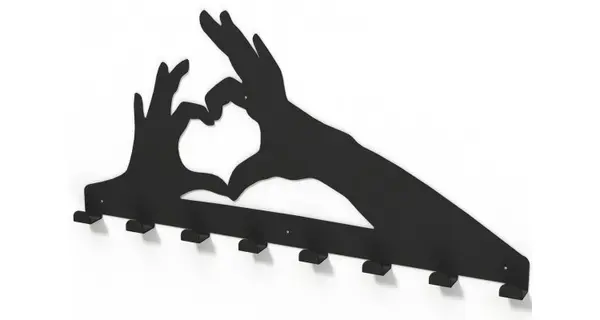 Cuier metalic LOVE -model 4015 Negru