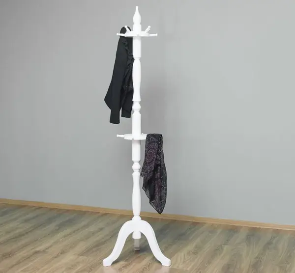 Cuier stativ hol din lemn masiv 'Simply Chic' cu finisaj Vopsit