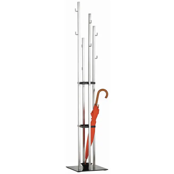 Cuier Tip Pom negru, culoare inox, 35/182/35 cm
