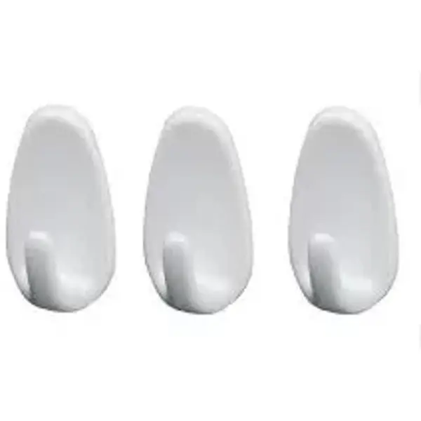 Cuiere Autoadezive din Plastic, Alb, 3 Bucati, Perfect Home
