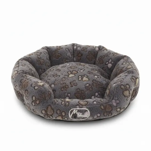 Culcus oval pentru caini My Home, 70 cm, Gri
