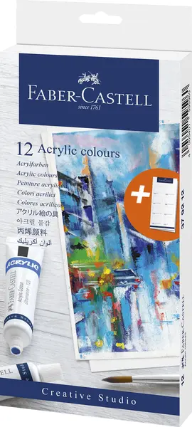 Culori acrilica, 12culori/set, 20ml Faber-Castell