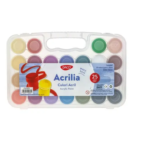 Culori acrilice, 25culori/set, 20ml, Acrilia, Daco