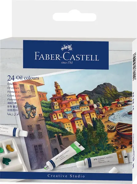 Culori uleiuri 24 culori 9 ml Faber-Castell Culori uleiuri 24 culori 9 ml Faber-Castell