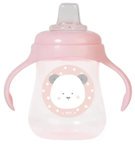 Cupă anti-vărsare Saro Baby - Sweet & Fun, 250 ml, Pink