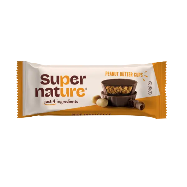 Cupe de ciocolata cu unt de arahide Bio, 40g, Super Nature
