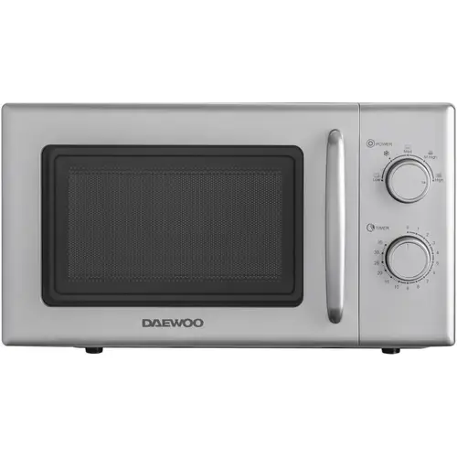 Cuptor cu microunde Daewoo, control mecanic, 20 litri, putere 700 W (Argintiu)