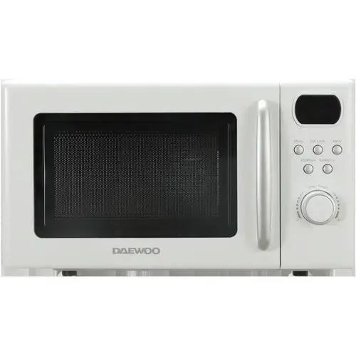 Cuptor cu microunde Daewoo KOR-6S2BW-2, 700 W, 20 l, 8 programe, 5 trepte putere, Platou 25.5 cm (Alb)