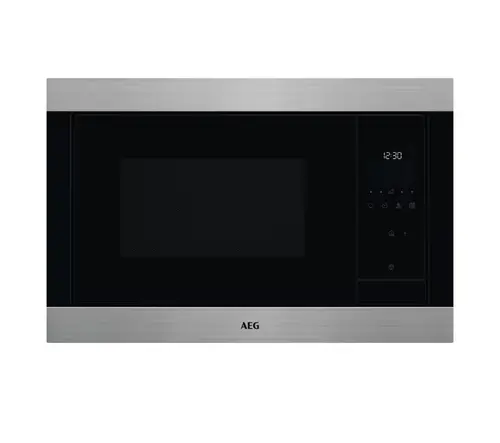 Cuptor cu microunde incorporabil AEG Seria 5000, 23 l, 900 W, Grill 1000 W, Afisaj digital, Avertizare sonora, Timer electronic, Diametru platan 315 mm (Negru/Inox)