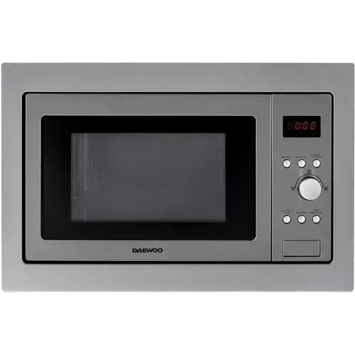 Cuptor cu microunde incorporabil Daewoo KOC-25X-2, 25 litri, Putere 850 W, Grill 1200 W, display LED alb, control digital, 8 programe predefinite (Inox)