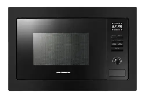 Cuptor cu microunde incorporabil HEINNER HMW-MDBI25GDBK, 900 W, 25 l, Grill 1000 W, 5 trepte putere, 10 programe, Platou rotativ 31.4 cm (Negru)