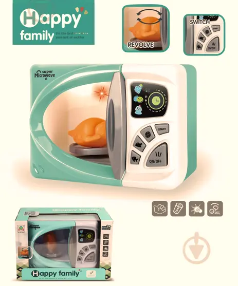 Cuptor cu microunde jucarie Happy Family - interactiv cu sunete si lumini - jucarie interactiva de bucatarie