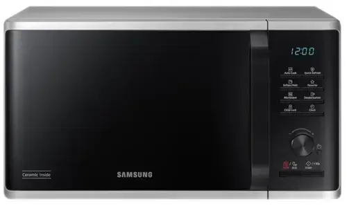 Cuptor cu microunde Samsung MS23K3515AS/E2, 23 l, 800 W, Afisaj electronic, Dezghetare, Finisaj interior ceramic (Argintiu)