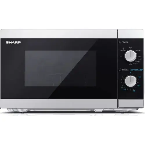 Cuptor cu microunde Sharp YC-MG01ES, 20 l, 800 W, Mecanic, Grill, Argintiu