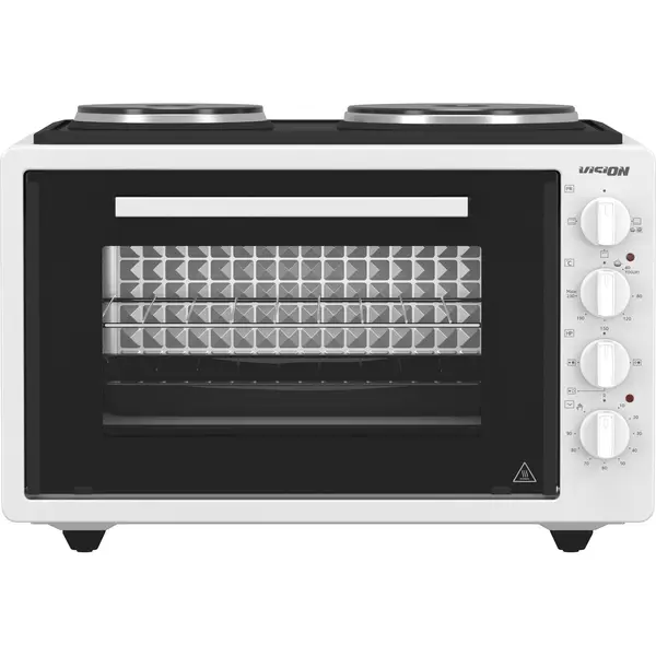 Cuptor electric cu 2 plite electrice Vision Chef VCE372PA, Putere totala 2500 W, Putere cuptor 1300 W, 3 functii coacere, Alb