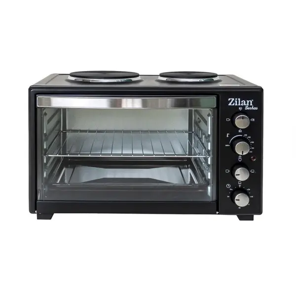 Cuptor Electric cu Plita Serhas, Timer, Putere 1600W, Capacitate 45 l, Negru / Argintiu