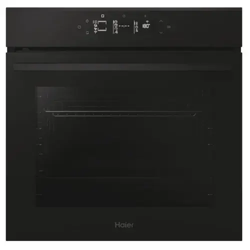Cuptor electric incorporabil Haier Titanium ID Series 4 H6 ID46G5YTB, 78 litri, Clasa A++, Multi-level, Conectivitate WiFi/ hOn app, 20 functii, Display full touch control, Sistem Click&Clean, Curatare Pirolitica & Hidrolitica, Ghidaj telescopic (Negru)