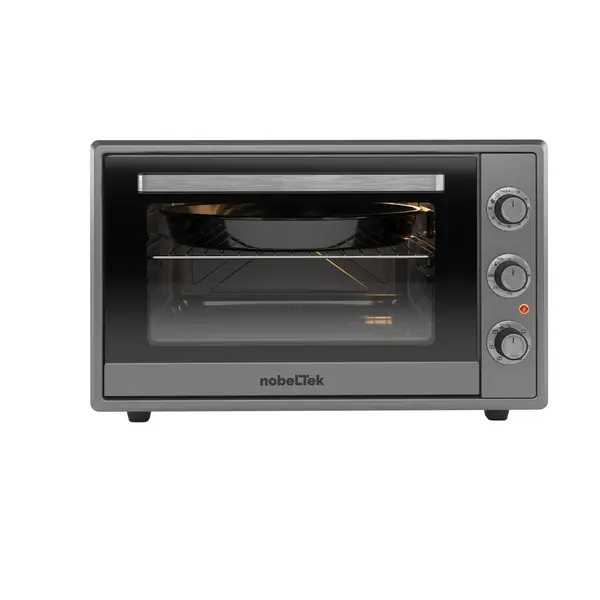 Cuptor electric NobeLTek, 60L, 2000W, grill, timer, termostat, sticla dubla, ventilator, iluminare, Inox