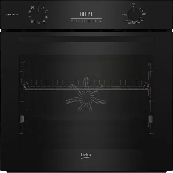 Cuptor incorporabil Beko BCBIS17300KSB, 72 L, Clasa A+, 9 functii, Steam Assisted Cooking, Display LED, Ventilator racire, Child Lock, Negru