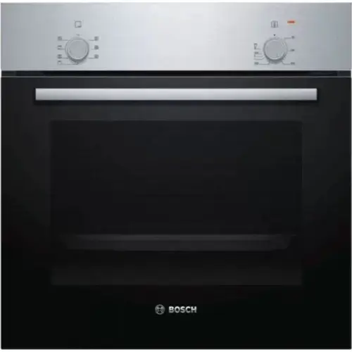 Cuptor incorporabil Bosch HBF010BR1S, Electric, 66 l, 5 programe automate, Control Mecanic, Clasa A (Argintiu)