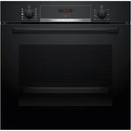 Cuptor incorporabil Bosch HQA534BB3, 71 L, Electric, Multifunctional, Added Steam, Grill, 8 functii, Autocuratare EcoClean + hidrolitica, 3D Hotair, Clasa A+ (Negru)