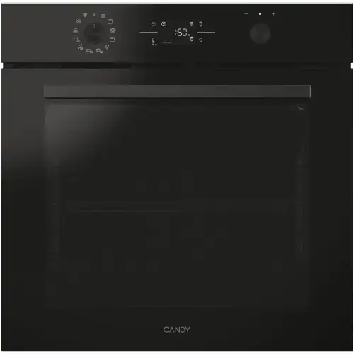 Cuptor incorporabil Candy Titanium CA6 NP5B3EHTB, Electric, 78 litri, Curatare Hidrolitica, WiFi, Tehnologie Easy STEAM, 12 functii, Butoane Push-pull, Softclose, Raft telescopic, Clasa A++ (Negru)