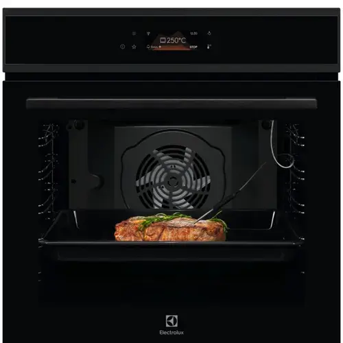 Cuptor incorporabil Electrolux EOE8P39H, 72 l, 171 de programe predefinite, Afisaj digital, Autocuratare pirolitica - 3 moduri, Usa cu 3 straturi de geam, Grill, Senzor gatire, Convectie, Clasa energetica A+, Sticla neagra cu insertie metalica (Negru)