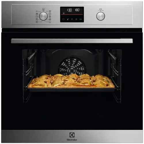 Cuptor incorporabil Electrolux EOH4P56BX, Electric, 65 L, Autocuratare pirolitica, Grill, Timer electronic, Afisaj LED (Negru/Argintiu)