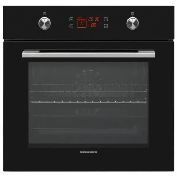 Cuptor incorporabil Heinner HBO-V6510GCDRC-GBK, 69 l, 10 functii, Grill, Ventilatie, Geam triplu, Vap Clean, Clasa A, Sticla Neagra