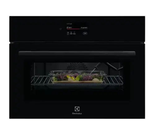 Cuptor incorporabil multifunctional compact Electrolux LVL9E2XZ, Electric, Convectie, Functie microunda 1000 W, TFT Activ (Supex4), WI-FI, Panel frontal de sticla, Afisaj digital, Inchidere amortizata a usii, 90 de programe predefinite (Negru)