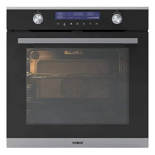 Cuptor incorporabil Samus SC631GD13, 74 l, 3440 W, 13 functii, Gatire 3D, Grill electric, Ventilator, Timer digital (Negru)