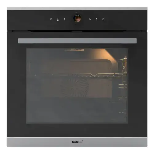 Cuptor incorporabil Samus SC633GDT15, 74 l, 15 functii + Gatire 3D, Grill electric, Ventilator, Timer digital (Negru)