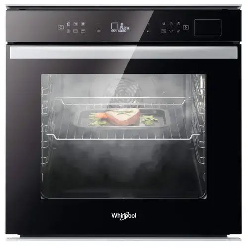 Cuptor incorporabil Whirlpool W6OS44S2HBL, Clasa A+, Capacitate 73 l, 6th Sense, 8 functii, SteamSense, Ready2cook, Grill, Maxi Cooking, Smart Clean, Soft Closing (Negru)