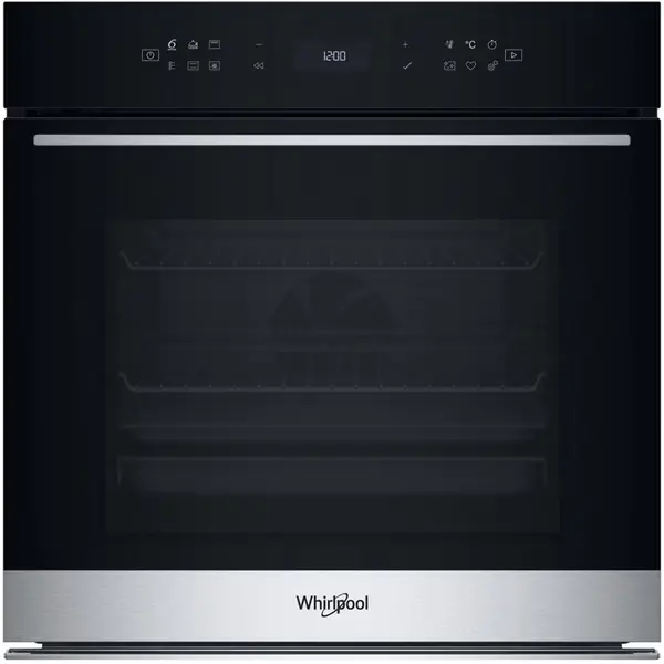 Cuptor incorporabil Whirlpool WOI78PT1SXA, Electric, Autocuratare pirolitica + hidrolitica, 73 l, Clasa A+, 6th Sense, Negru inox