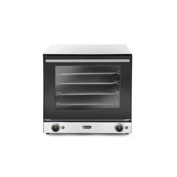 Cuptor Inox cu Convectie, H90, 2670 W cu 4 Tavi, 2 Elemente Incalzire, 2 Ventilatoare, Termostat Reglabil 50-300 gr C, Timer 0-120 min