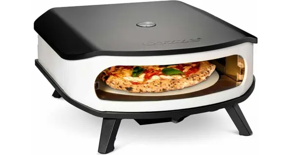 Cuptor pentru pizza pe gaz, cu termometru, piatra de pizza rotativa si lumina LED Cozze 43 cm 17 inci 90426