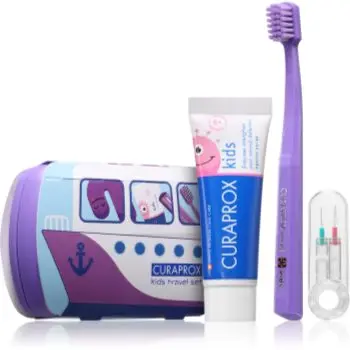 Curaprox Kids Travel Set Set de călătorii pentru dinti, limba si gingii pentru copii