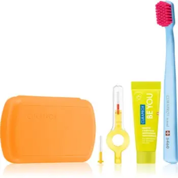 Curaprox Travel Set Set de călătorii pentru dinti, limba si gingii Orange