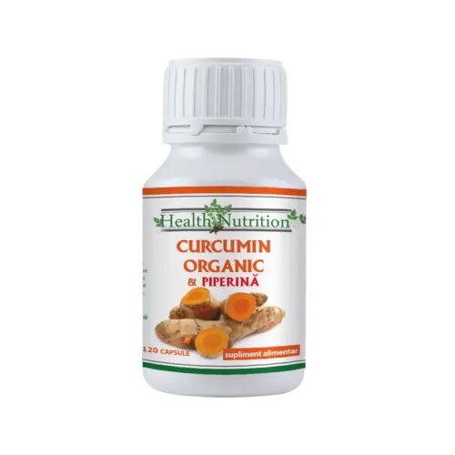 Curcumin Organic + Piperina, 120 capsule, Health Nutrition