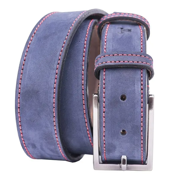 Curea barbati din piele naturala bleumarin Line - 135 cm