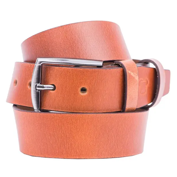 Curea barbati din piele naturala maro Carrot - 135 cm