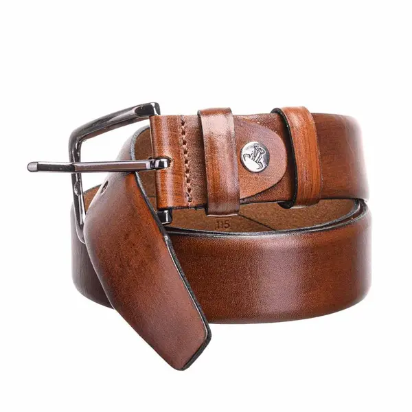Curea barbati din piele naturala maro Two colours - 130 cm