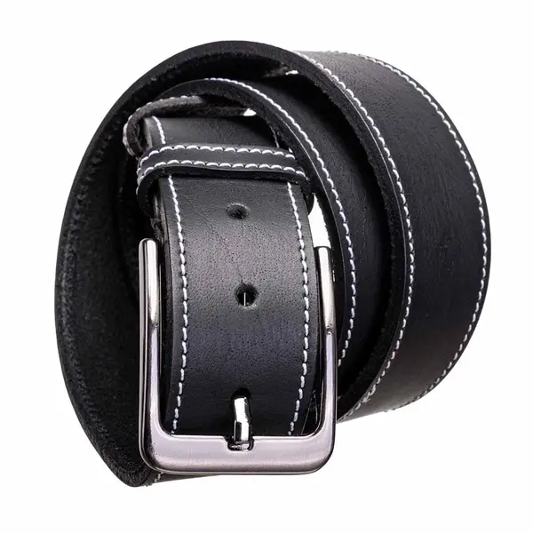 Curea barbati din piele naturala neagra line - 130 cm