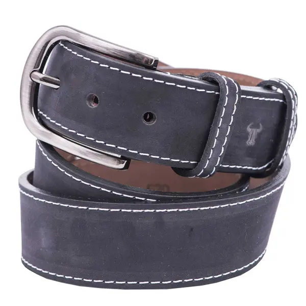 Curea barbati din piele naturala neagra line 4.0 - 130 cm