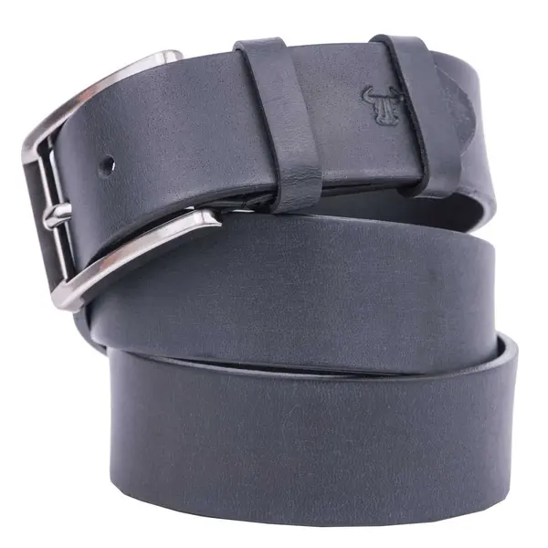 Curea barbati din piele naturala neagra Rubber XXL - 145 cm