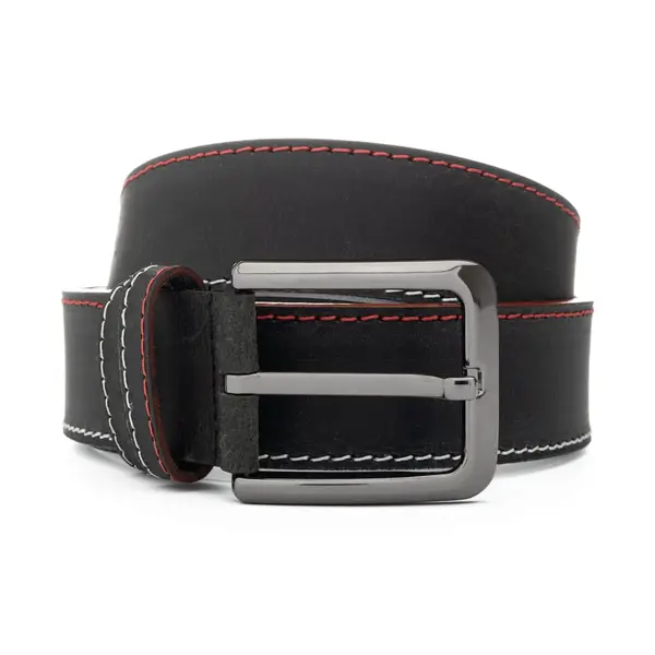 Curea barbati din piele naturala negru King - 110 cm