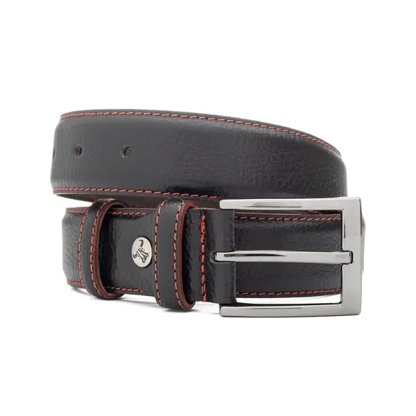 Curea barbati din piele naturala negru Red Line - 135 cm