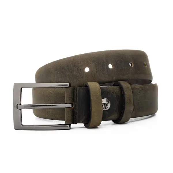 Curea barbati din piele naturala verde Olive - 130 cm