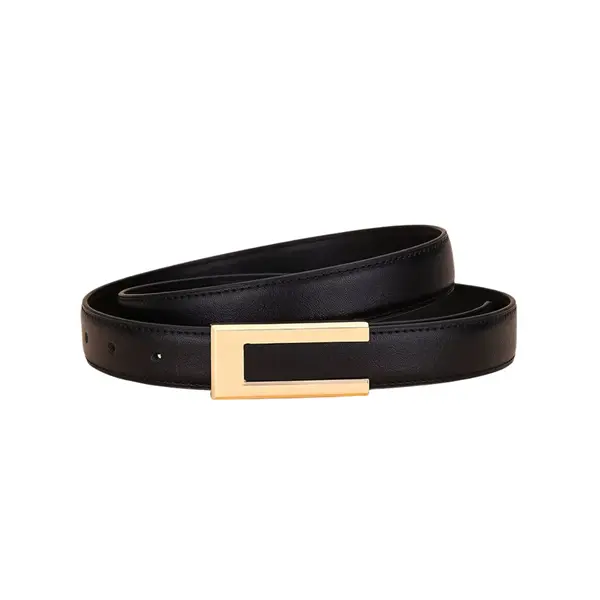 Curea dama C-202, piele naturala, Neagra